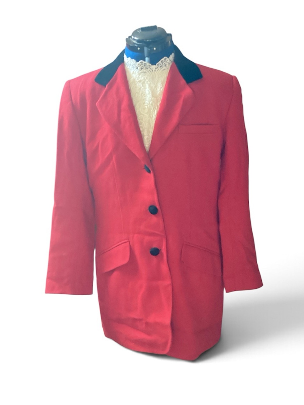 Vintage 1980’s red wool equestrian casual corner blazer womens. Sz14